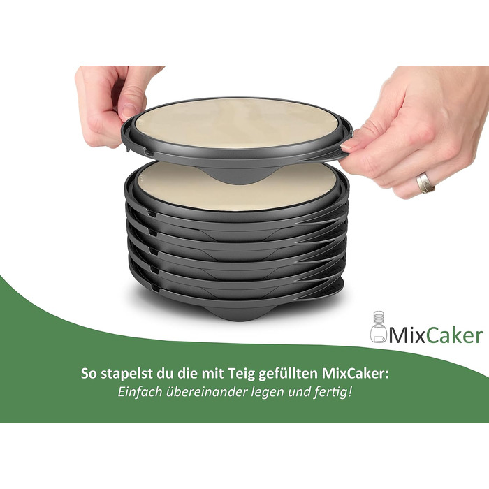 Млинниця MixCaker сумісна з Thermomix TM6, TM5, TM31, Monsieur Cuisine Connect, Trend, Smart, Аксесуари, 6 модулів, Млинці, Млинці, Млинці, Яєчня, Система укладання