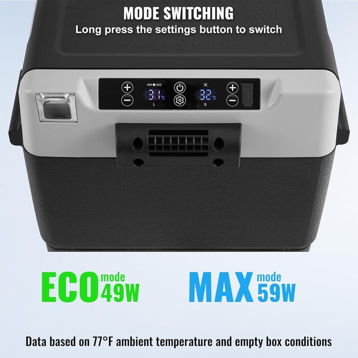 Портативний автомобільний холодильник VEVOR, 12V, 60-літровий портативний морозильник на колесах з однією зоною, регульований від -20 до 20C, компресорний холодильник для дому, на природі, в кемпінгу, в автофургоні, в автомобілі, 60 л