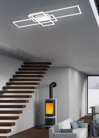 Стеля LED-світильник Trio Leuchten Irvine 620010431, матовий білий метал, 60 Вт LED, з пультом, димером та нічним підсвічуванням