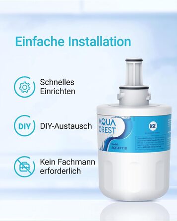Фільтр для води AQUACREST для холодильників Samsung AquaPure Plus DA29-00003G, DA29-00003B, DA29-00003A, DA97-06317A, HAFCU1/XAA, HAFIN2/EXP APP100 WF289 (2 шт.)