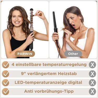 Щипці для завивки 5 в 1 PARWIN PRO BEAUTY Багатофункціональні змінні щипці для великої та малої плойки з керамічним турмаліном та