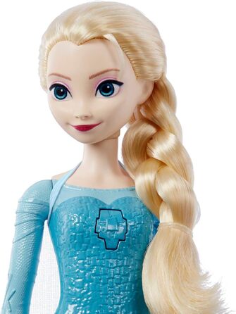 Іграшка Mattel Disney Frozen Льодяна королева, співаюча лялька Ельза в характерній сукні, співає Let's go з фільму Діснея Крижана королева, Подарунки для дітей, німецька версія HMG32 Лялька Ельза HMG32