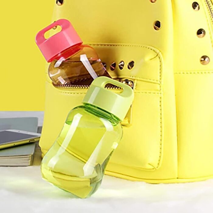 Пластикова кавова кружка, дорожня кружка, пляшка для води, спортивна пляшка для води, чашка для молока, кави, чаю, соку, місткість 350 мл, рожева, 3 шт. и