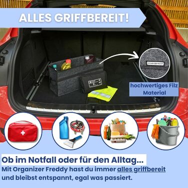 Організатор для багажника Freddy Складаний та надзвичайно міцний, нековзний на липучках - Практичні автомобільні гаджети та автоак