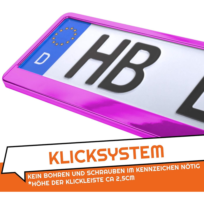 Тримач номерного знака A156 2 шт. и Тримач автомобільного номерного знака Рожевий хромований підсилювач номерного знака Тримач номерного знака Підсилювач для номерного знака Номерний знак Noble Glossy