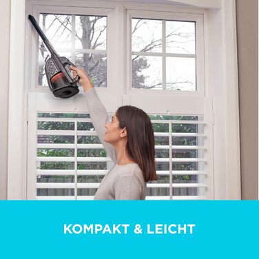 Акумуляторний ручний пилосос BLACKDECKER 18V 2.0Ah зі світлодіодною панеллю Smart Tech, BHHV520JF-QW із зарядним кабелем Titanium/