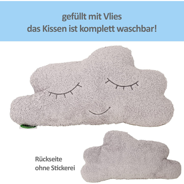 Кузня дитяча подушка хмара з милим обличчям хмаринки декоративна подушка 100 високоякісна бавовна сертифікована Oeko-Tex з наповню