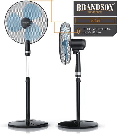 П'єдестальний вентилятор 40 см - Лауреат премії 2024 року - Висота вентилятора регулюється до 122 см - мобільний вентилятор, висок