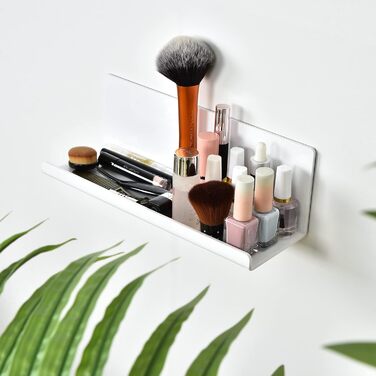 Полиця настінна Toski без свердління, полиця настінна акрилова 2 шт. и, плаваюча полиця біла 30см, кухонна полиця підвісна для при