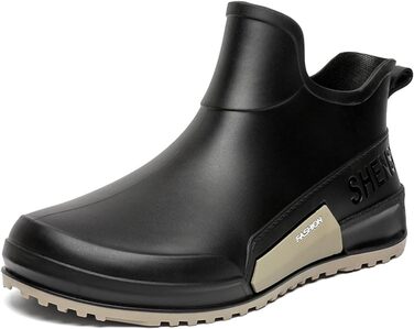 Гумові чоботи BILIKEYU для жінок та чоловіків, плоскі, нековзні, водонепроникні гумові чоботи для роботи, риболовлі, миття автомобіля, кухні, гумові чоботи, короткі чоботи, розмір 41, чорні