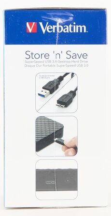 Зовнішній жорсткий диск Verbatim Store 'n Save 3.5 HDD - 6 ТБ - настільний жорсткий диск, USB 3.0, надшвидка передача даних, 47686