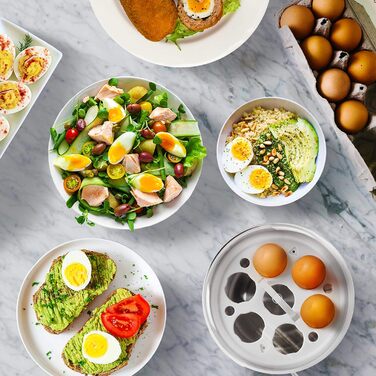 Яйцеварка Duronic EB35 WE До 7 зварених яєць Налаштування твердості м'яка середня тверда Функція варіння яєць У комплекті мірний г