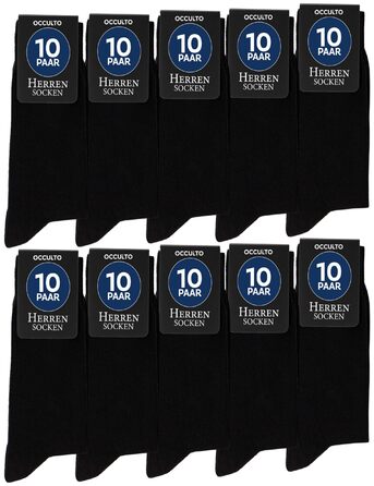 Чоловічі та жіночі чорні шкарпетки Occulto, 10, 20, 30 шт. (модель Hermann), розміри 43-46 Чорний