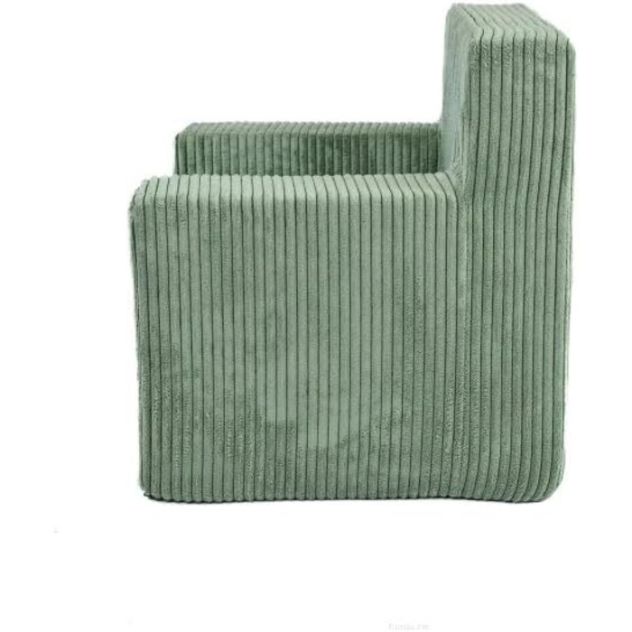 Дитяче крісло FORTISLINE з вельвету (547x34 см) - М&39яке та безпечне ігрове крісло та дитячий диван - Сертифіковане Oeko-Tex крісло з пінопласту - Дитяче крісло для дитячої кімнати, світло-зелене