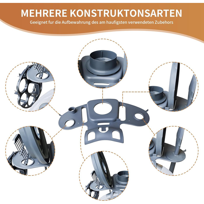 Тримач для аксесуарів Thermomix, Підходить для TM5 і TM6, Місце для 9 аксесуарів, Полиця для кухонного комбайна Зберігання аксесуарів