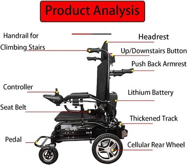 Електричне крісло для підйому сходів, мобільний портативний підйомник для інвалідних візків, розбірний легкий електричний інвалідний візок для підйому по сходах для людей похилого віку, вантажопідйомність 150 кг