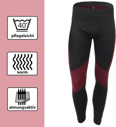 Чоловіча функціональна білизна ALPIDEX Термобілизна Лижна білизна - дихаюча, тепла та швидковисихаюча XXL-3XL Чорно-червона