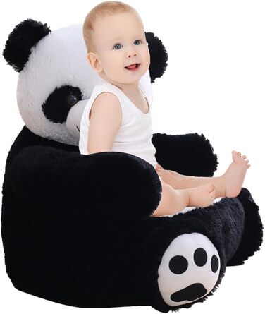 Дитяче тканинне крісло-панда pologmase Плюшеве дитяче крісло-диван-панда, дитячий диван-крісло для читання, сидіння-підтримка для тварин для дітей, малюків, хлопчиків, дівчаток, велика панда