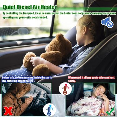 Дизельний паркувальний обігрівач потужністю 8 кВт, повітряний дизельний обігрівач 12 В з дистанційним керуванням, комплект повітряного дизельного обігрівача з РК-монітором та глушником, обігрівачі для будинків на колесах, автомобілів, вантажівок, будинків