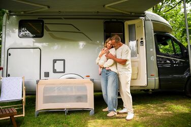 Дитяче та дитяче дорожнє ліжечко MoMi BELOVE PLUS 2-в-1, складне, 2 рівні для сну для немовлят до 9 кг та дітей до 15 кг з дитячим матрацом, ігровою ручкою, пеленальний килимок та сумка для перенесення, темно-зелений