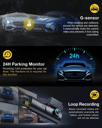 Відеореєстратор автомобільний передній задній, 5 ГГц WiFi GPS, подвійний відеореєстратор, 1.5 IPS міні-автомобільна камера з 64 ГБ