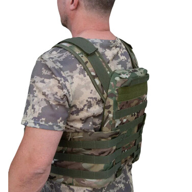 Плитоноска з швидкоскидом та кишенями кордура Kirasa мультикам (Арт.KI1050)