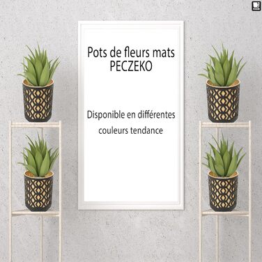 Матовий горщик для квітів PECZEKO - Декоративний горщик для квітів і трав - Міцні та легкі круглі пластикові горщики для вітальні