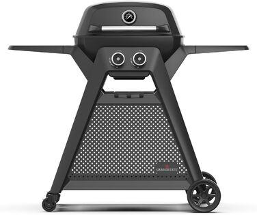Конфорочний газовий мангал GRANDSTATE BLACK KITE 200 з візком для барбекю, піддоном для збору жиру, потужною подвійною конфоркою,