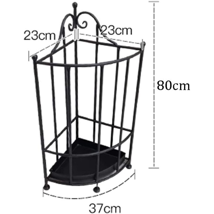 Підставка для парасольки Cuiynic, тримач для парасольки, підставка для парасольки, трикутна залізна підставка для парасольки, компактне кутове відро для парасольки, підлогова довга та коротка полиця для парасольки (чорний Q)