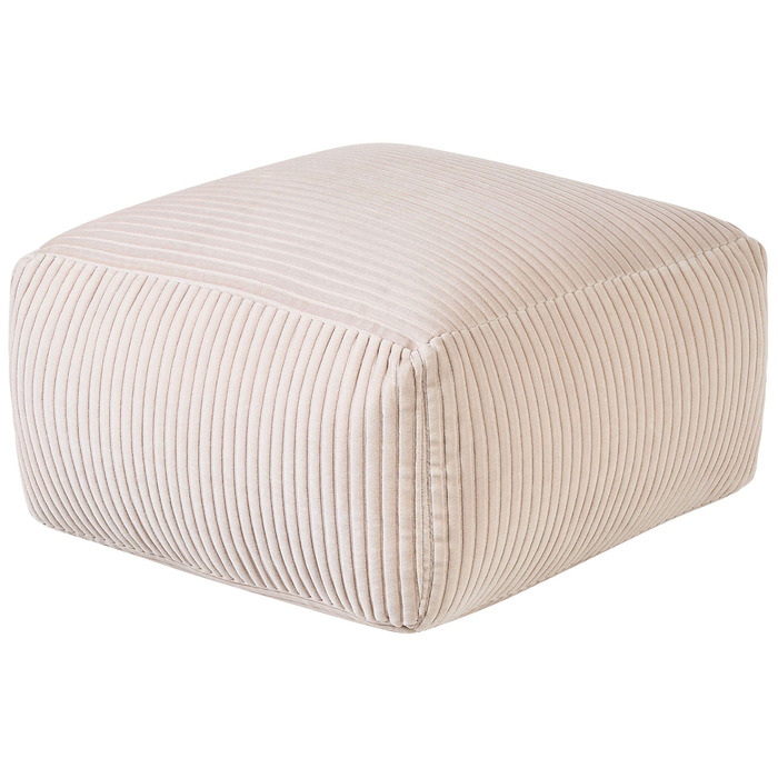 Пуф для сидіння, Табурет, Вельвет, Бежевий, 50 x 50 см, Квадратний, Сучасний, Скандинавський, Mukki