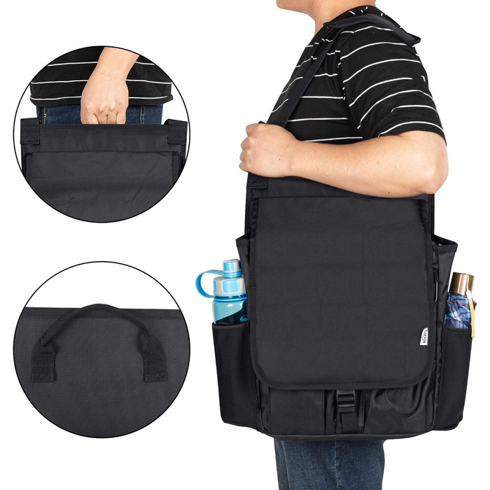 Органайзер на переднє сидіння автомобіля Luxja з чохлом і чохлом для ноутбука, органайзер на сидіння автомобіля з регульованими ре