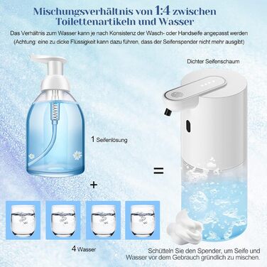 Автоматичний дозатор мила, настінний електричний безконтактний сенсорний дозатор мила HOHAOO 400 мл для кухні, офісу, школи, готел