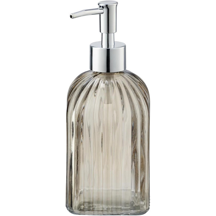 Дозатор для рідкого мила WENKO Vetro Brown, багаторазовий дозатор для мила зі справжнього скла на приблизно 520 мл рідкого мила, к