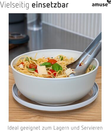 Набір з 3 мисок Amuse Tylla (200 мл, 1000 мл, 2000 мл) Герметичні контейнери для зберігання їжі з кришками для приготування їжі Контейнери для зберігання їжі без бісфенолу А для дітей та дорослих, можна мити в посудомийній машині Набір з 3 вугільних чашок