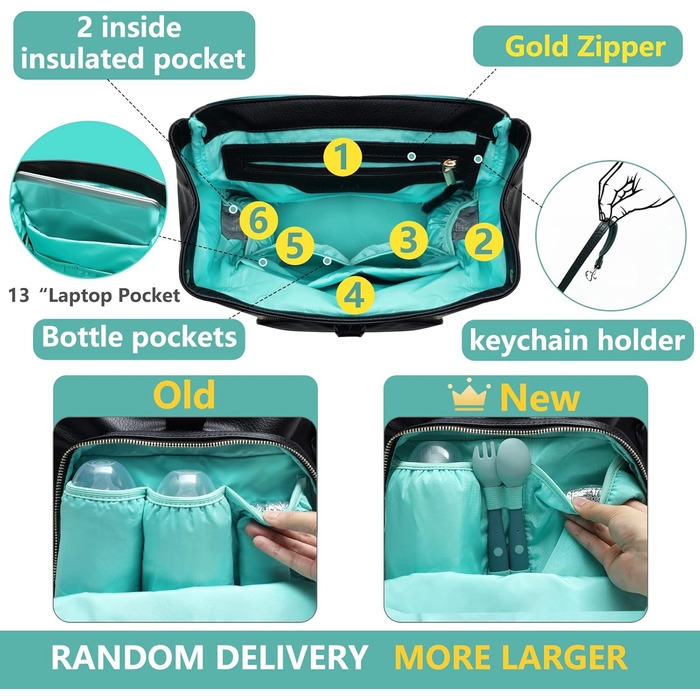 Сумка для пеленання дитини рюкзак шкіряний підгузник для пеленання рюкзак підгузники з ізольованими кишенями дитячі сумки для мами