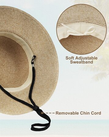 Солом&39яний капелюх Zylioo S/M/L/XL/XXL для жінок, солом&39яний пляжний капелюх із широкими полями, літній капелюх із захистом від ультрафіолету, розмір S, широкі поля - хакі