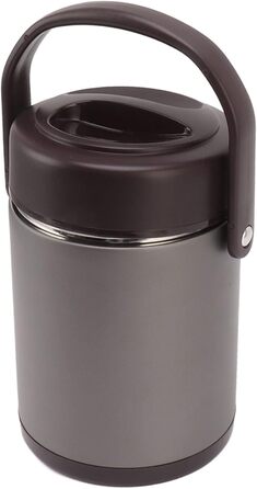 Ізольований харчовий контейнер з нержавіючої сталі, великої місткості, герметичний вакуумний контейнер для ділових поїздок, пікніків, 2 л, темно-сірий