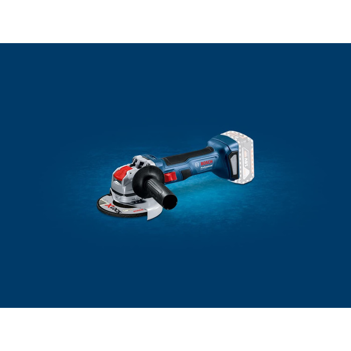 Кутова шліфувальна машина Bosch Professional 18V System BITURBO GWX 18V-7 з X-LOCK (діаметр круга 115 мм, потужність 700 Вт, вкл.