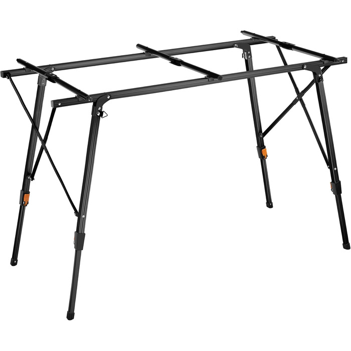 Стіл для кемпінгу tectake, розкладний стіл з алюмінію, стільниця XXL, що згортається, розкладний кемпінговий стіл, дорожній стіл, садовий стіл, водонепроникний, регульовані по висоті ніжки, сумка для перенесення, 120 x 70,5 см - чорний