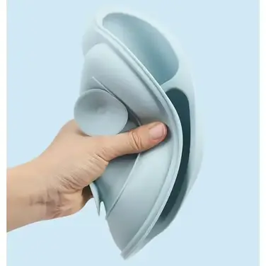 Набір дитячого посуду із силікону Hoidokly 2623254, 9 предметів, сірий