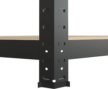 Кутова полиця casa pura Міцна полиця 180x90x40 Полиця та верстак Підвальна полиця, полиця для зберігання (Кутова полиця чорного кольору, 180 x 90 x 40 см) Кутова полиця чорного кольору 180 x 90 x 40 см