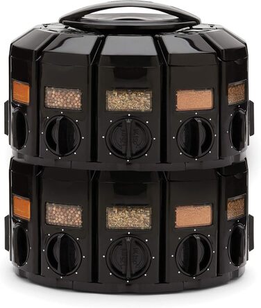 Поличка для спецій KitchenArt Carousel Select-A-Spice, 12 відділень, чорна, 22,2 x 22,2 x 15,2 см, Select-A-Spice Classic, чорний