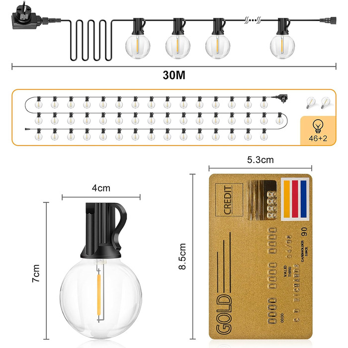 Світлодіодні казкові ліхтарі на відкритому повітрі потужність 46 2 лампочки зовнішні казкові ліхтарі на відкритому повітрі атмосфе