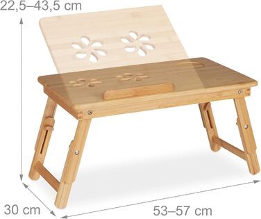 Бамбуковий стіл для ноутбука Relaxdays з охолодженням