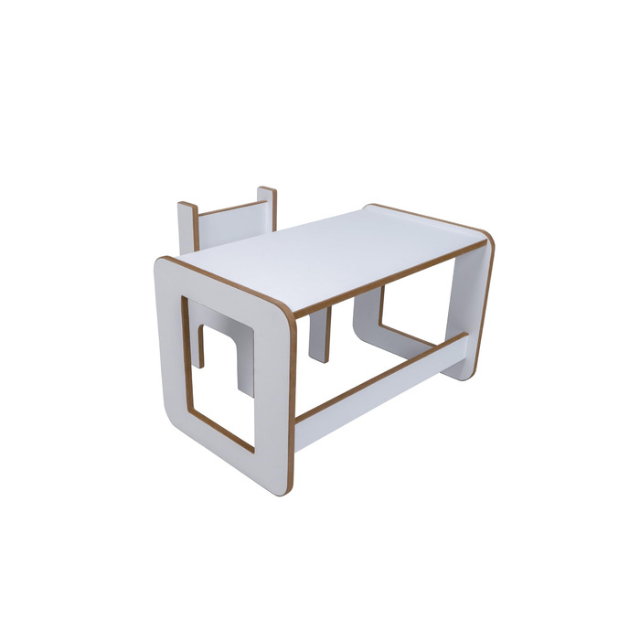 Дитячий стіл - Дитячий стіл зі стільцем - Ігровий стіл - Стіл для малювання - Стіл для активності - Стіл для малюків від 1 до 7 років - Дерев&39яний - Білий
