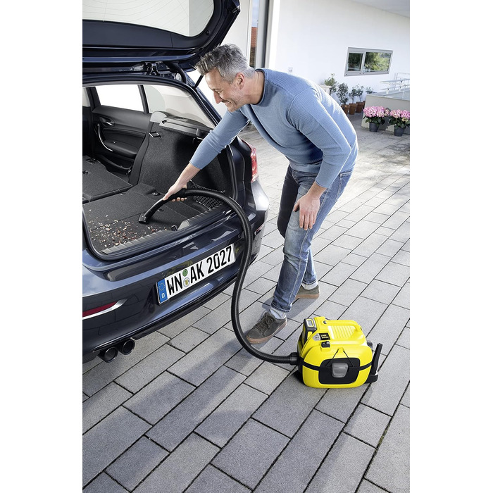 Акумуляторний пилосос для вологого/сухого прибирання Krcher 18 В WD 1 Compact, патронний фільтр, всмоктувальний шланг 1,20 м, об'є