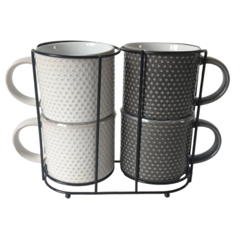 Набір чашок на підставці Limited Edition Point, 4х400 мл  (7123376)