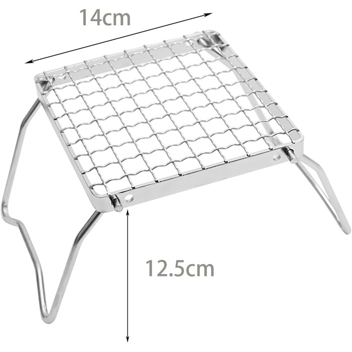 Портативний складаний гриль-стійка для гриля - , сріблястий, кріплення для варильної поверхні з нержавіючої сталі, підставка для пароварки, підходить для приготування чаю на плиті, пікніків, барбекю, кемпінгу тощо.