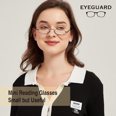 Окуляри для читання EYEGUARD Slim, компактні міні-окуляри для читання, суперлегкі металеві, кишенькові окуляри для читання з портативними чохлами для чоловіків і жінок, 2 пари багатокольорові 1,5 x