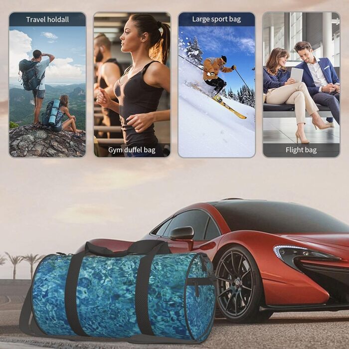 Спортивна сумка-мішок для подорожей та пляжу, з принтом морської поверхні, чорна, універсальний розмір, дорожня сумка